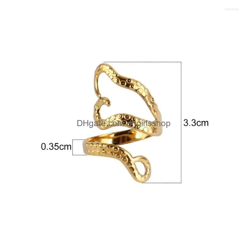 wedding rings for women octopus style ring women`s stainless steel open finger gold color geometry jewelry gift
