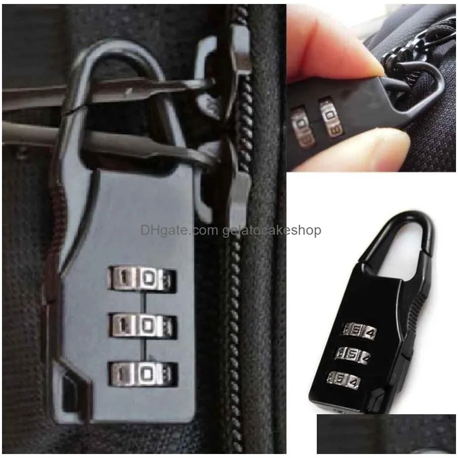 3 mini dial digit lock number code password combination padlock security travel safe lock for padlock luggage lock of gym dhs