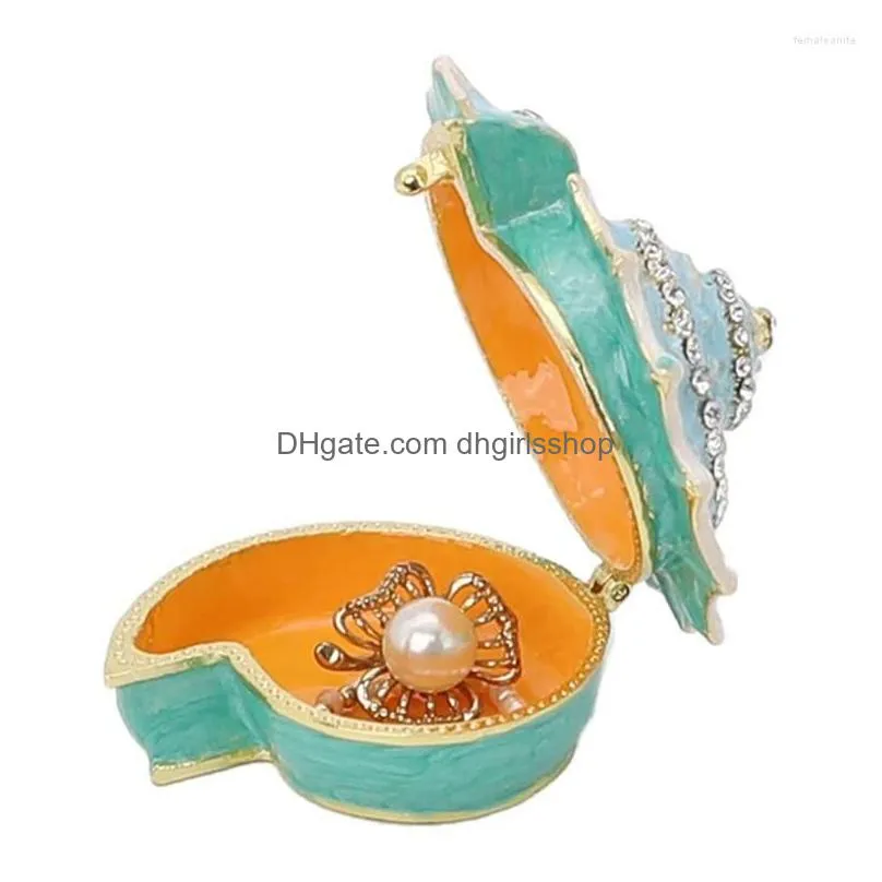 jewelry pouches 2022 blue conch shell box creative trinket collectible ring holder storage container keepsake gift home