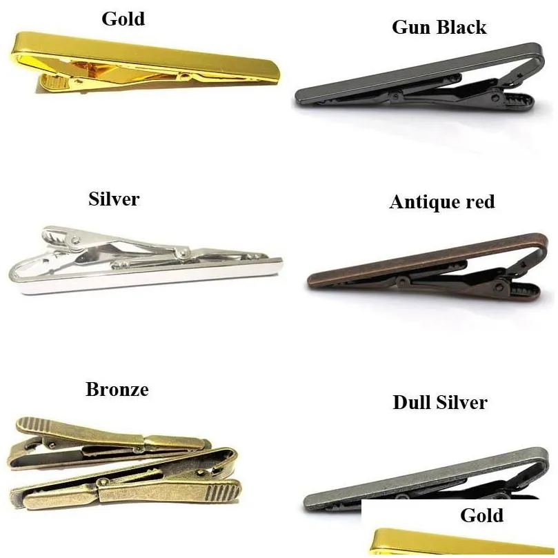 Other Groom Accessories 55X5mm Fashion Men Tie Clip Metal Silver Gold Simple Necktie Bar Clasp Suits Formal Wedding Necktie Pin