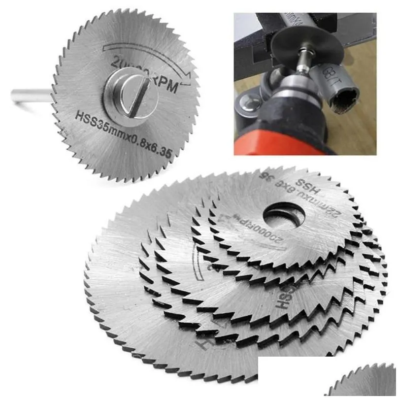 hand power tool accessories 6pc 1/8 drill warehouse shank high speed steel mini saw blades with mandrels for dremel foredom rotary