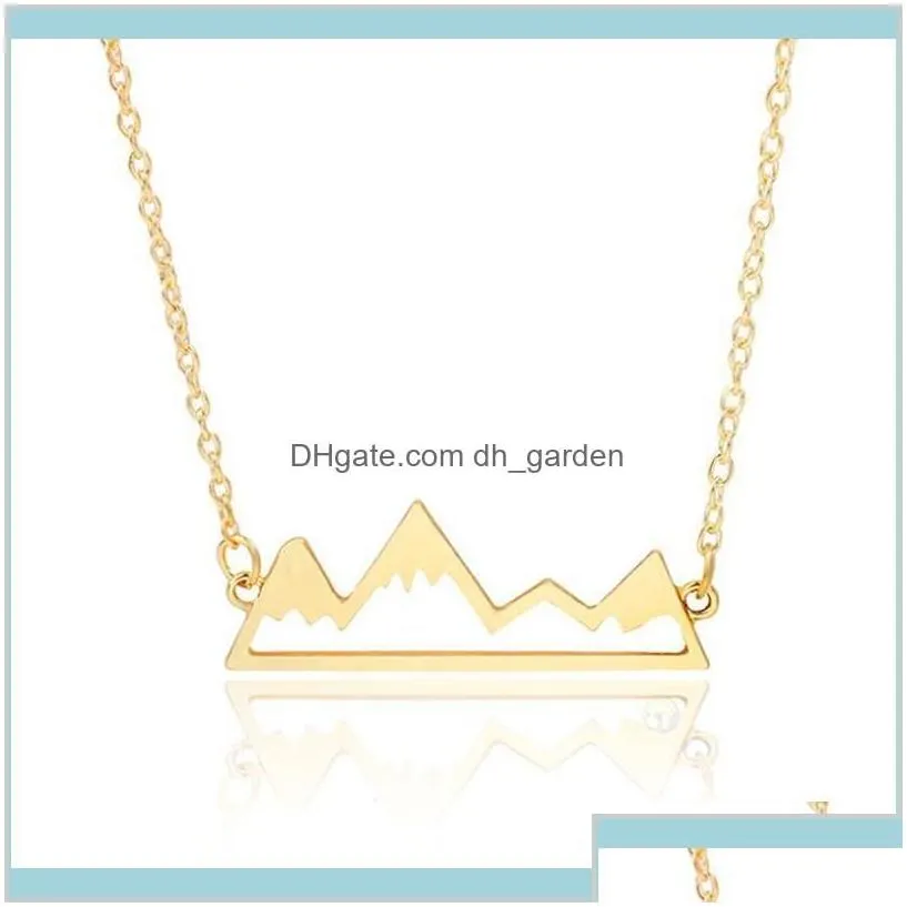 Necklace Minimalist Top Snowy Hiking Outdoor Travel Jewelry Mountains Climbing Gifts Goldsilver Chains 1Xrei Necklaces 2Kv5S