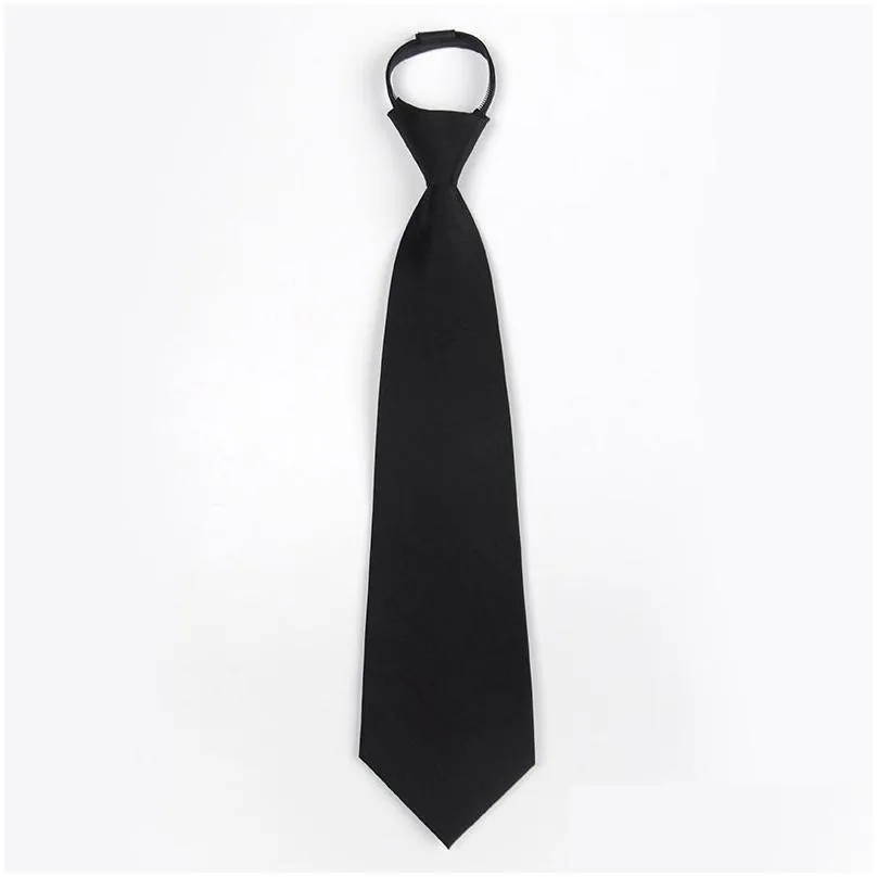 Zipper Tie 35cm/8cm Lazy Short Men Suit Business Wide Black Red Necktie Neckcloth Neckwear Performance Party Gravata