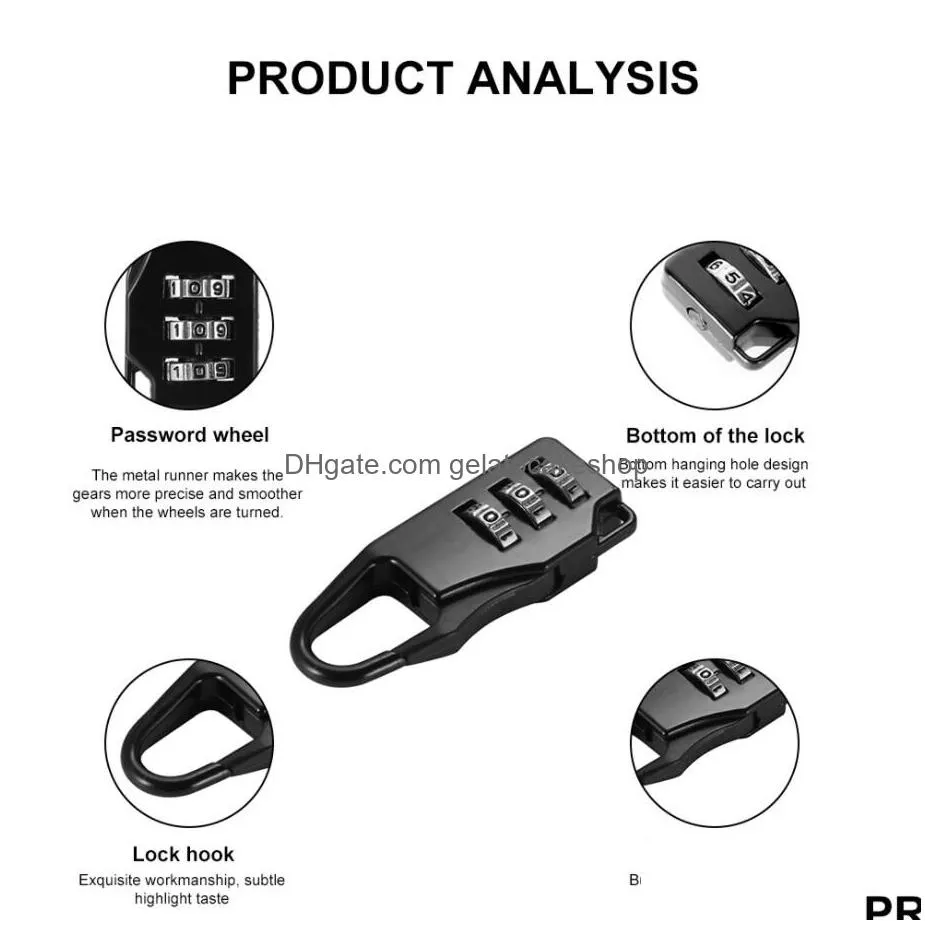 mini dial digit number code password combination padlock security travel safe lock for padlock luggage lock of gym 6 color 