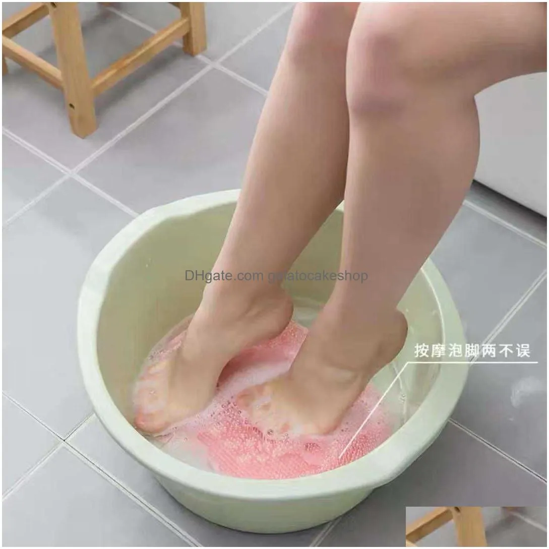  exfoliating shower massage scraper bathroom non-slip bath mat back massage brush silicone foot wash body cleaning bathing tool