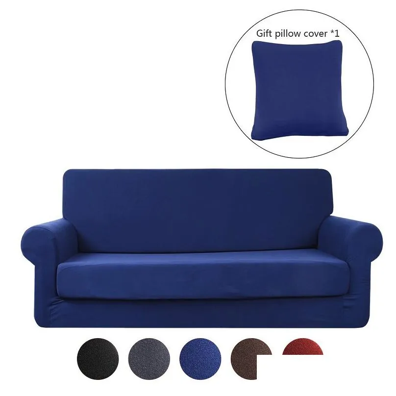 stretch sofa slipcover 2-piece sofa cover furniture protector couch micro fiber super soft sturdy with elastic bottom