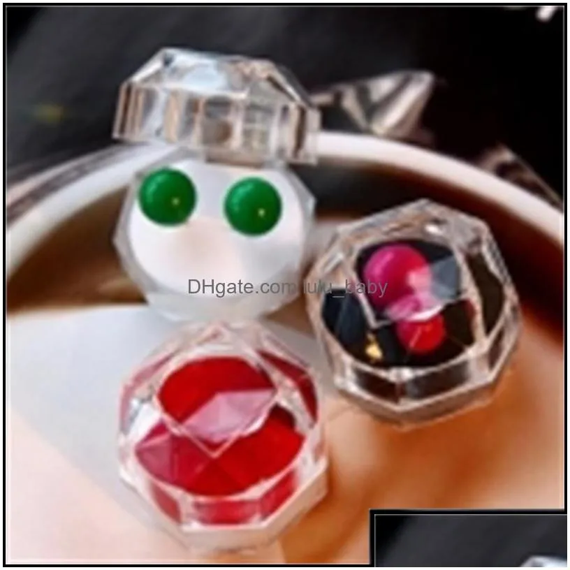 Jewelry Boxes 3Colors 60Pcs Rings Box Jewelry Clear Acrylic Wedding Gift Ring Stud Dust Plug 314 Q2 Drop Delivery 2021 Packag Lulubaby