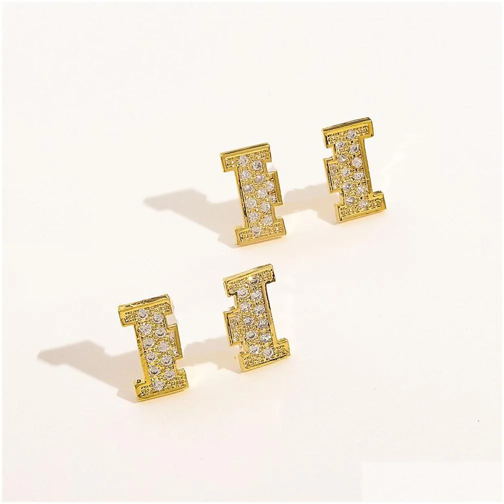 fashion 18k gold stud earrings brand women diamond earrings designer jewelry 2023 design for women earrings stainless steel family gift jewelry