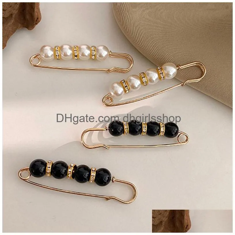 fashion big beads clothing brooches for women pearl lapel pin sweater dress brooch pins accessories