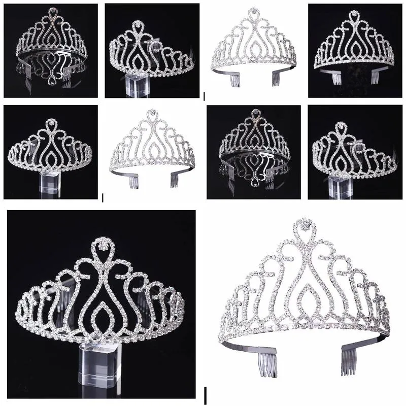 Headpieces Direct hot version of the bride married crown headdress large high-grade diamond hoop children`s hair wedding accessories
