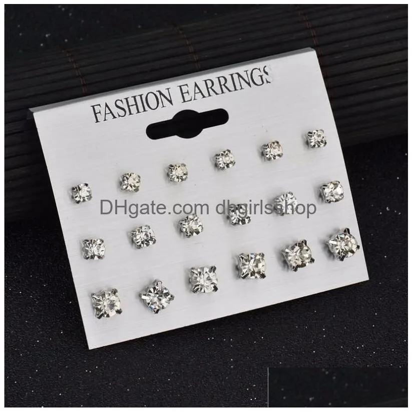 vintage pearl earring for women bohemian stud earrings set female fashion jewelry