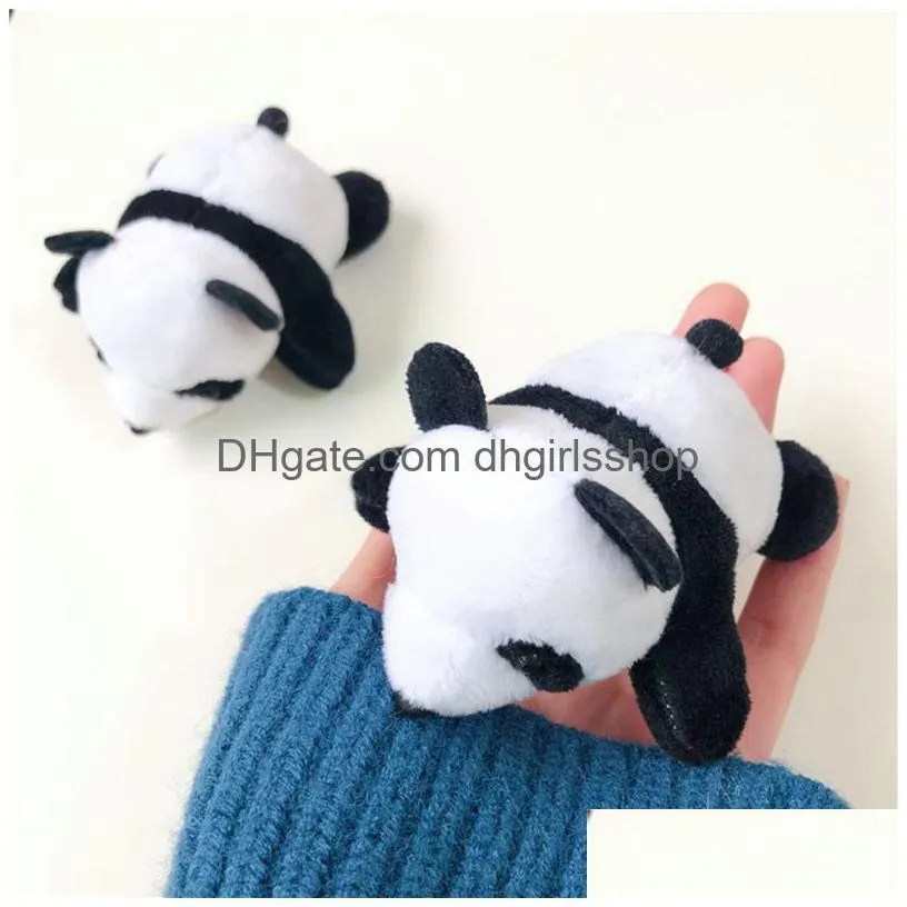 cute 10cm adorable panda plush stuffed brooches toys dolls gift for birthday christmas party anniversary small pendant brooch
