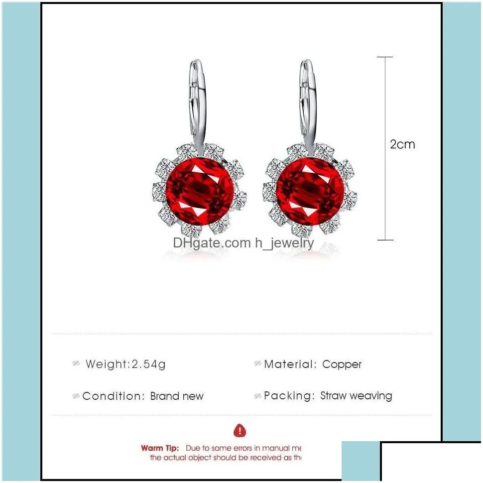 Dangle Chandelier Fashion Sun Flower Stud Earring Mticolor Crystal Drop Earrings Long Sier Plated Ear Hook For Ladies Elegant Wedd