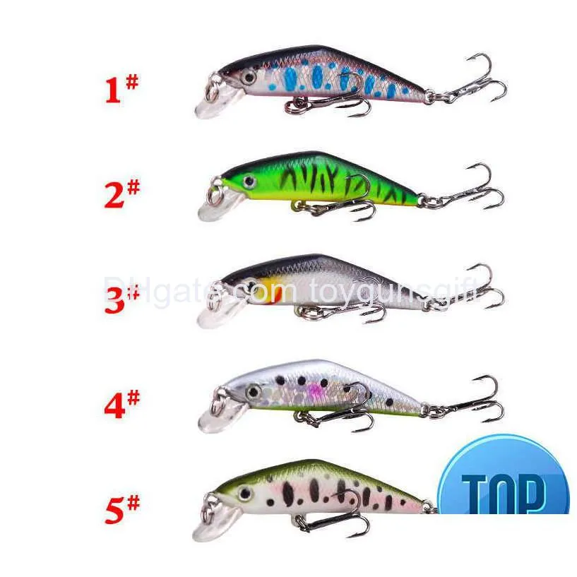 1 pcs minnow fishing lure 68mm 2.7g 3d eyes crankfish bait wobbler artificial plastic hard bait fishing tackle