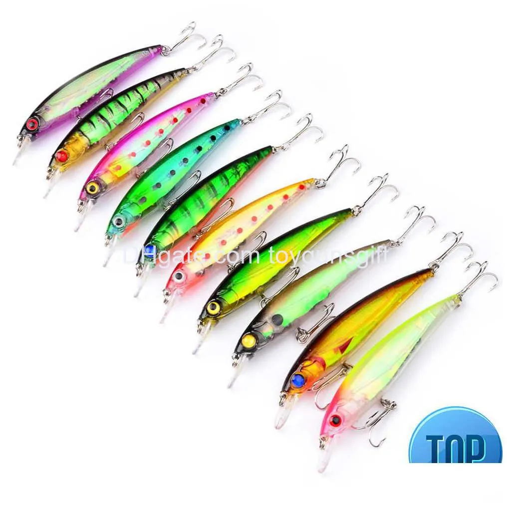 1pcs 11cm road bait mino13.4g 10color sinking bait vibrating rattan hook wiggler deep submergence marine artificial plastic bait