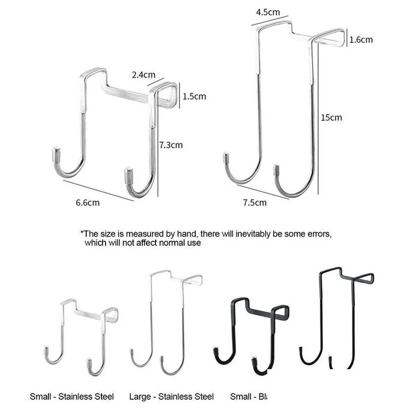 hooks rails stainless steel hook double s-shaped sundries hanging punch- kitchen and bathroom cabinet door hookhooks