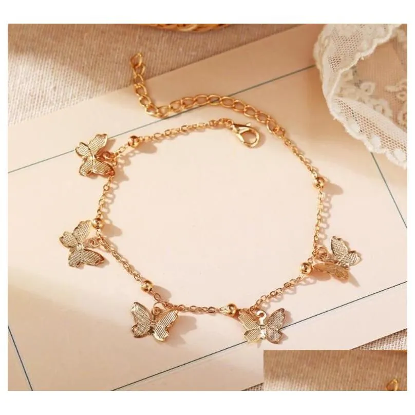Anklets Snow Flake Ankle Bracelets Gold Plated Manmade Pearls Charm For Girls Ladies Wcgme Kbrfj