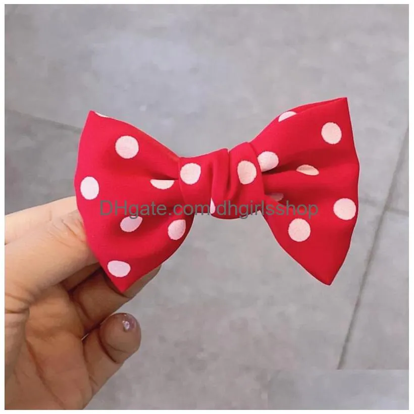 korean sweet barrettes solid color bows hair clip for kids girls boutique handmade hairpins barrette headwear hairs accessories