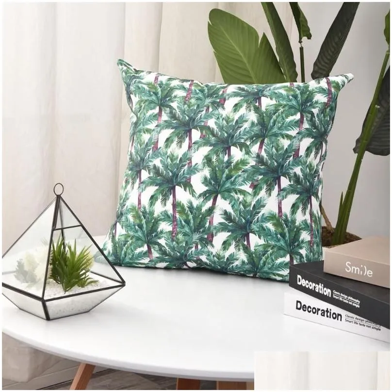 pillow case waterproof outdoor cushion cover two-sided print throw tropical decorative pillowcase for garden patio home decor