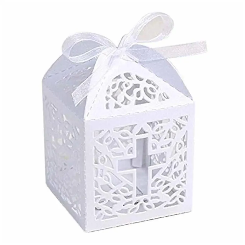 Favor Holders white Cross candy box gift bag Christening Baptism Baby boy girl religion church wedding First Communion decoration