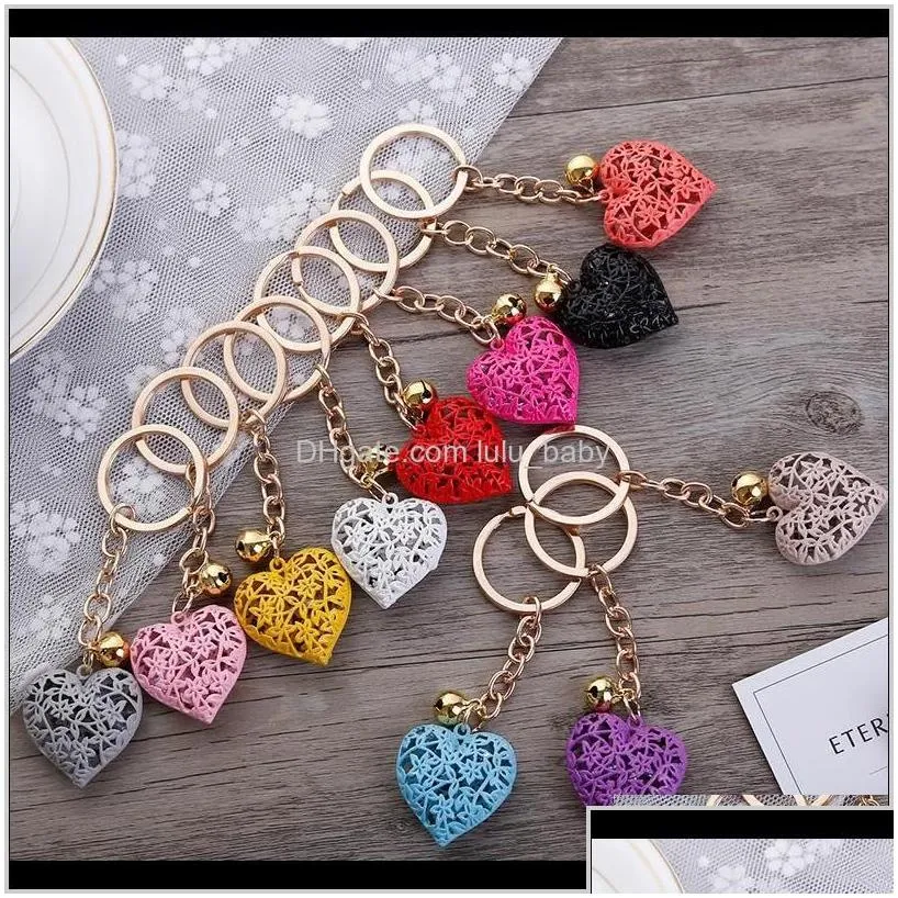 Aessories20Pcs/Lot Wholesale Hollow Heart Fashion Charm Cute Purse Bag Pendant Car Keyring Chain Ornaments Gift Keychains T200804 655 Drop