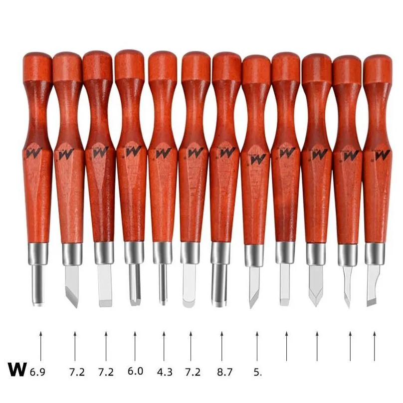 professional hand tool sets woodworking carving chisel knife carpenter hobby arts crafts sk2 steel nicking cutter graver gouges with