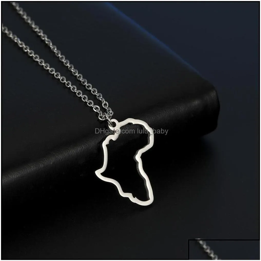 Pendant Necklaces Pendants Jewelry African Map Choker For Women  Stainless Steel Chain Necklace Drop Delivery 2021 Jxavt