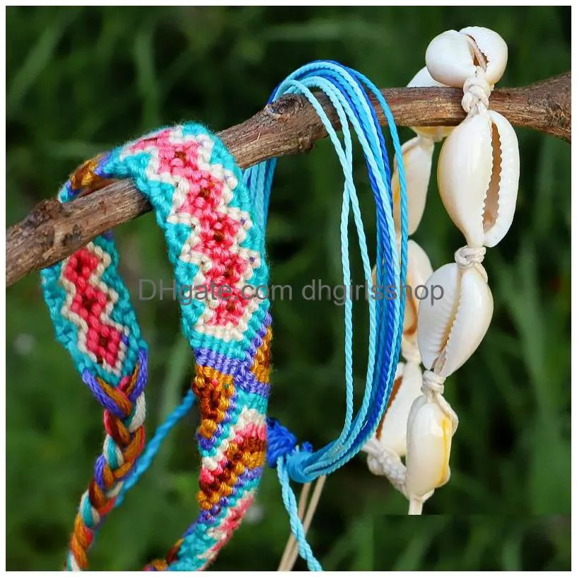 handmade woven rope vsco shell foot anklet ankle barefoot bracelet friendship anklets for women bohemian beach boho leg jewelry