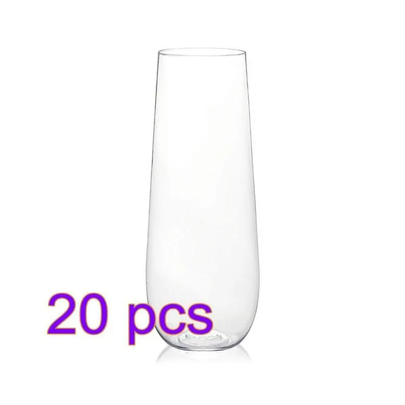 disposable dinnerware plastic wine party white champagne coupes cocktail glass flutes cup 1/10/20 piece