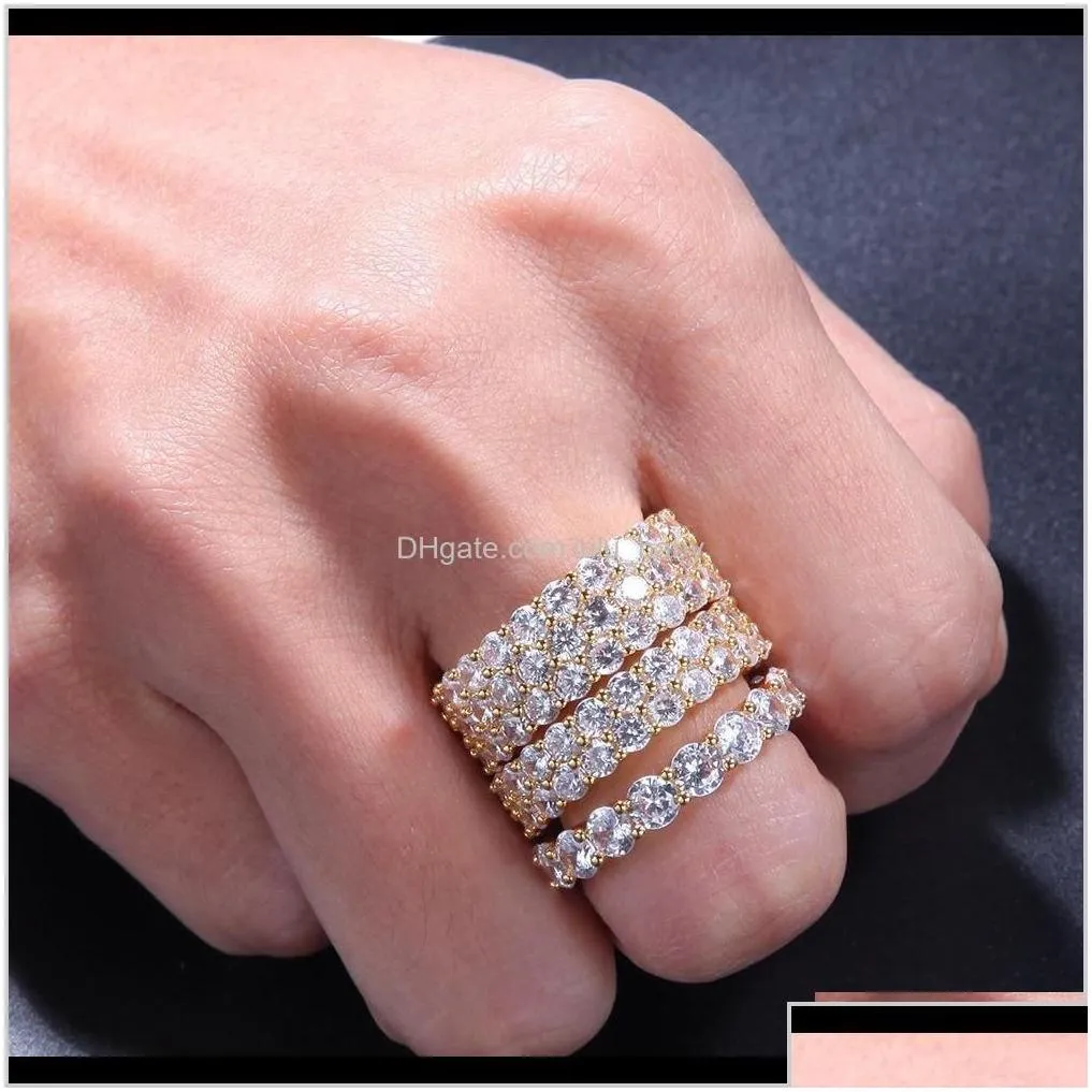 Engagement Rings For Women Men Hip Hop Jewelry Diamond Luxury Designer Love Wedding Rapper Hiphop Iced Out Tennis Accessories H5X With