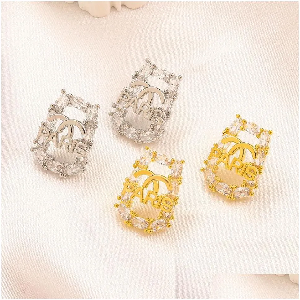 2023 spring stud earrings designer jewelry gifts diamond earrings 18k gold plated love family gathering gifts earrings luxury jewelry wholesale