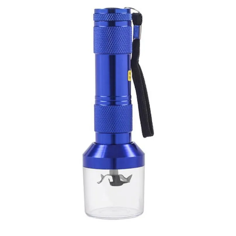 smoking aluminum electric tobacco grinder crusher herb grinders flashlight pollen cigarette alloy metal handheld chopper