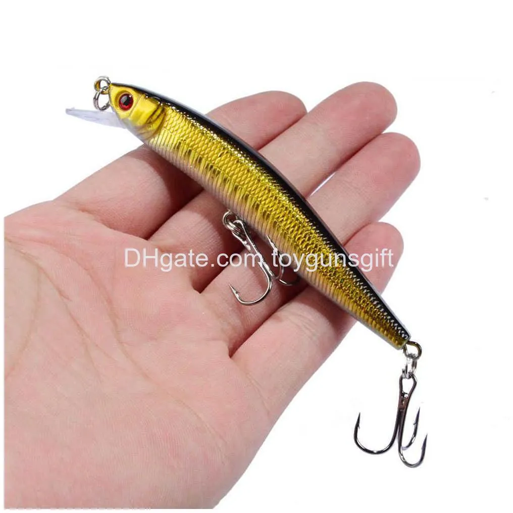 1 pcs/lot fishing lure 3d eyes floating minnow aritificial laser wobblers 9.5cm 8g crank bait hard plastic fishing tackle pesca