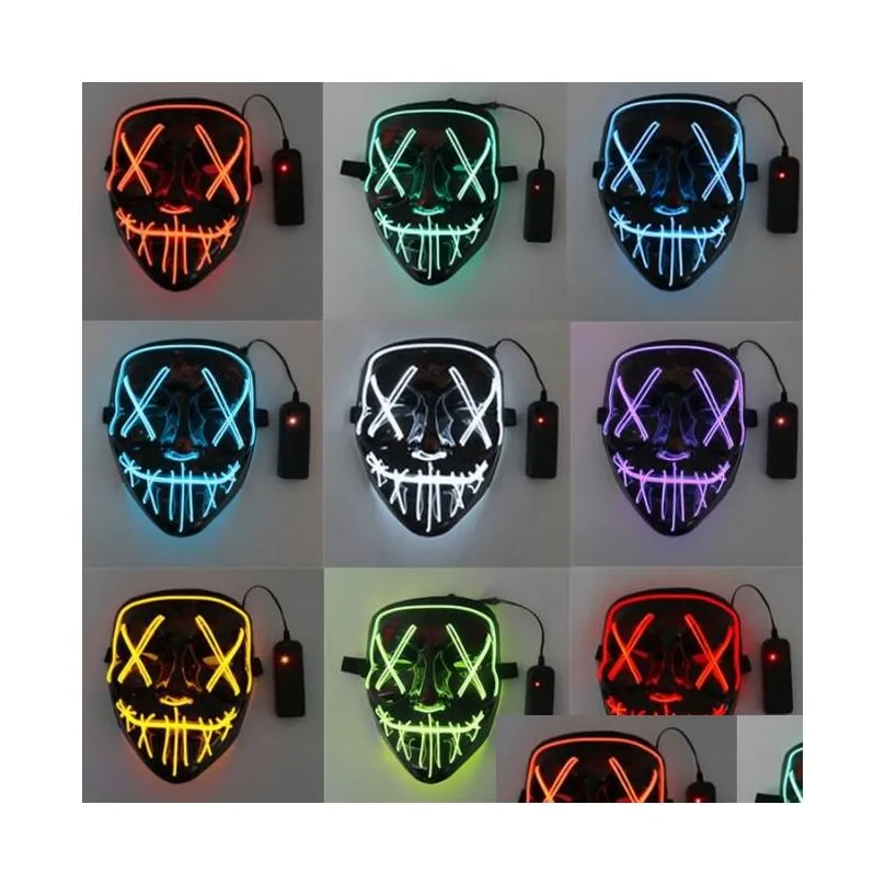 halloween toys funny mask led light up the purge election year festival cosplay costume supplies party masks