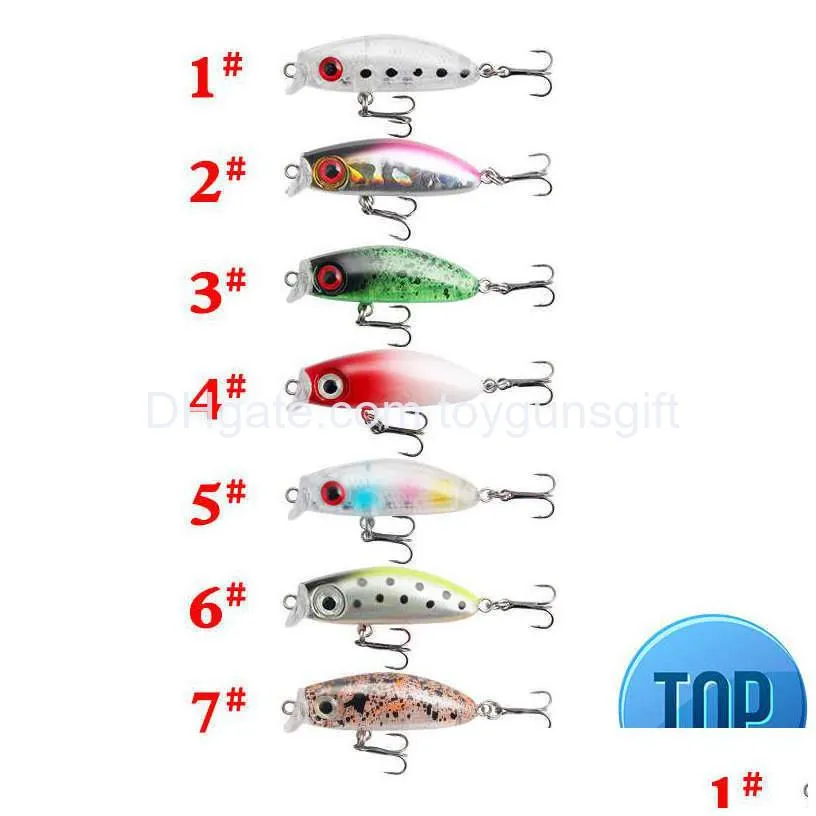 1pcs minnow fishing lure 43mm2.7g topwater hard bait wobbler jig bait crank bait carp striped bass pesca fishing tackle swimbait