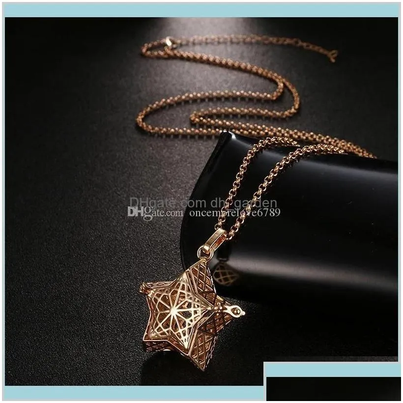 Pentagram Pearl Accessories  Oil Diffuser Necklaces Hollow Out Cage Pendant 09Cgl Lockets S72Xk