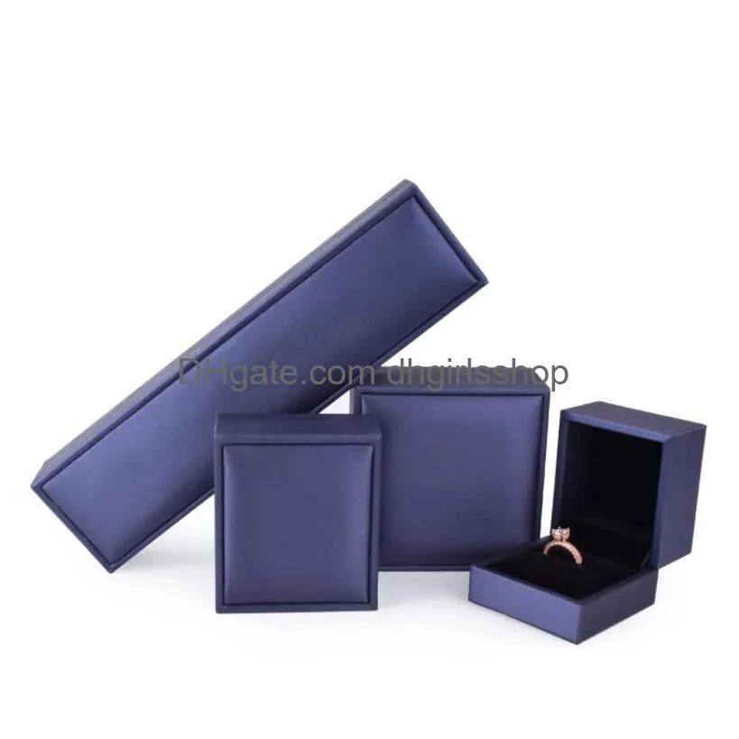 jewelry box necklace bracelet rings pu packaging display cases gifts storage organizer holder square