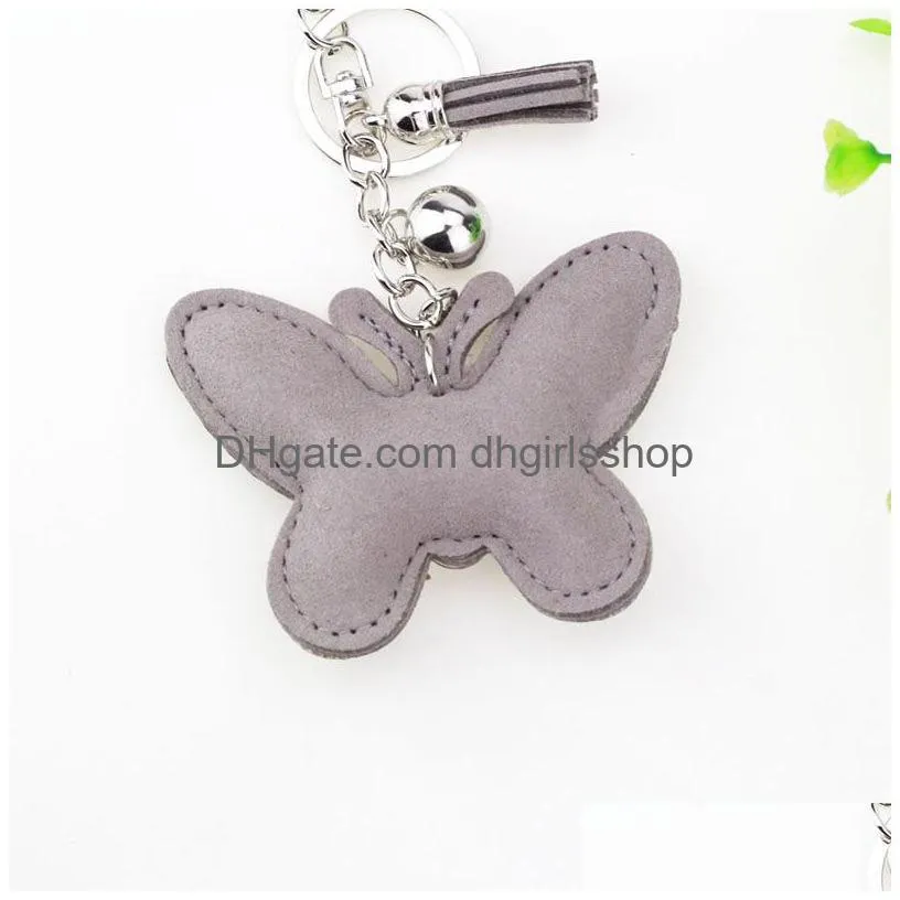 rhinestone butterfly velvet charm pendant fringe key rings car tassel bag keychains romantic dazzling 80x65mm