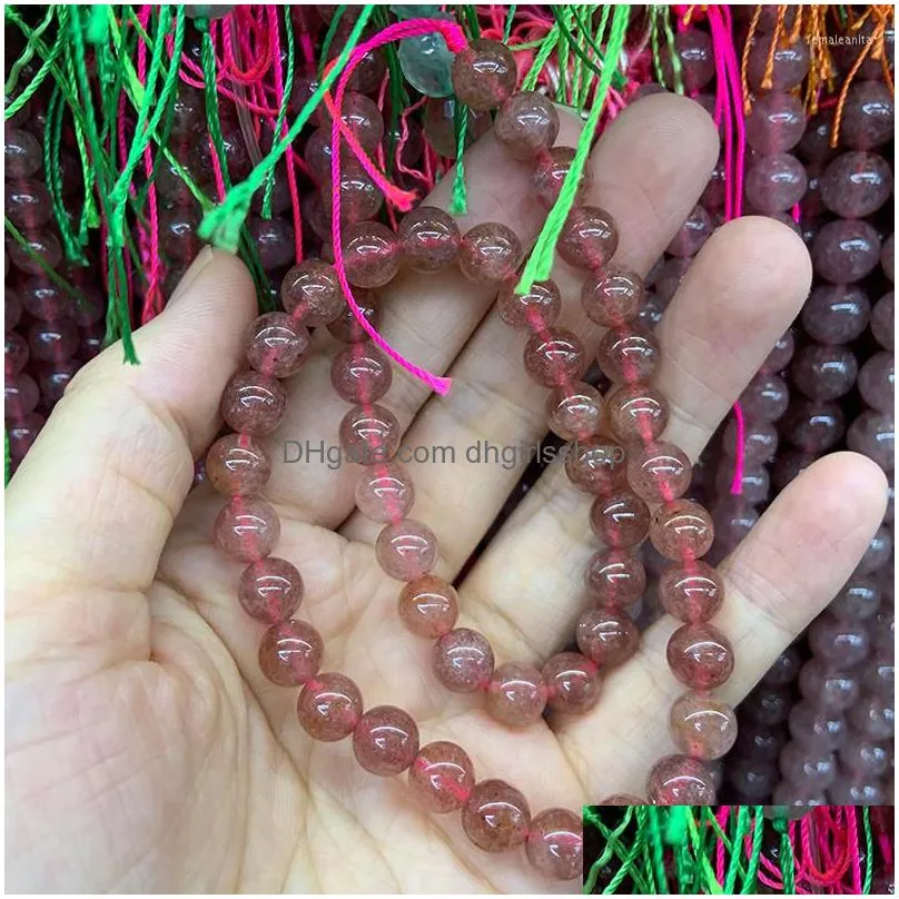 beads 4-10mm natural cherry quartzs 15`` round pink diy loose quartz for jewelry making women bracelet necklace gift