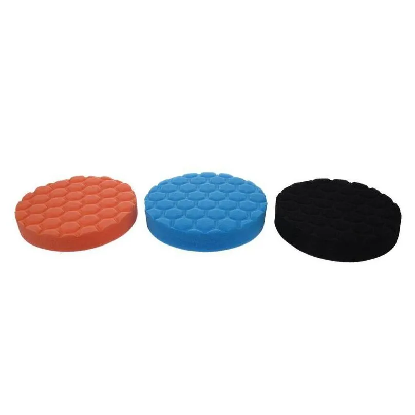 hand power tool accessories 3x hex-logic buff buffering polishing pad kit for auto car polisher 6 inch