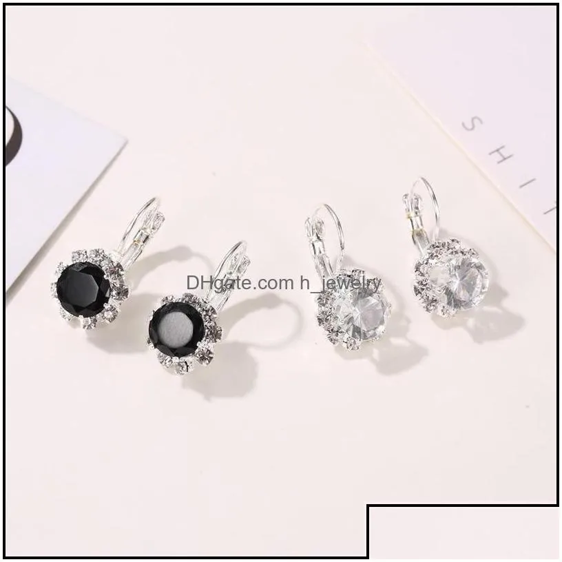 Dangle Chandelier Fashion Sun Flower Stud Earring Mticolor Crystal Drop Earrings Long Sier Plated Ear Hook For Ladies Elegant Wedd