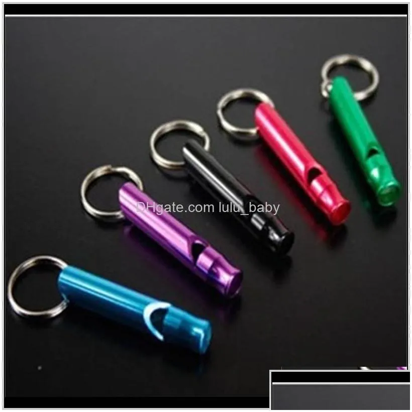 Keychains Fashion Aessoriesmix Colors Mini Aluminum Alloy Whistle Keyring For Outdoor Emergency Survival Safety Keychain Sport Camping