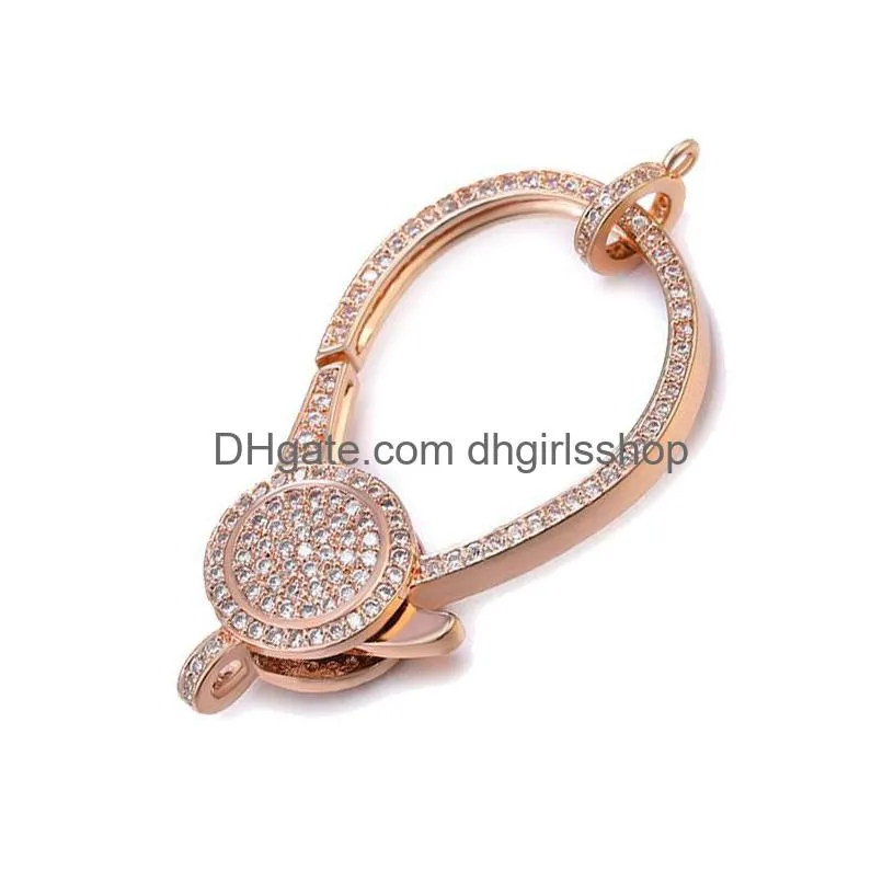 riversr cz micro pave lobster clasp accessories white pink yellow gun black copper zircon pendant necklace bracelet connectors diy