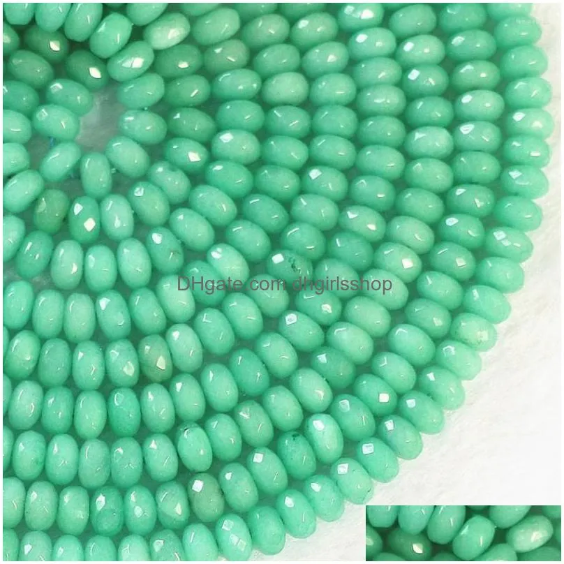 beads natural stone amazonite jades chalcedony 2x4mm 4x6mm 5x8mm faceted rondelle abacus loose charms jewelry making 15