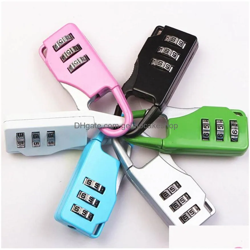 3 mini dial digit lock number code password combination padlock security travel safe lock for padlock luggage lock of gym dhs