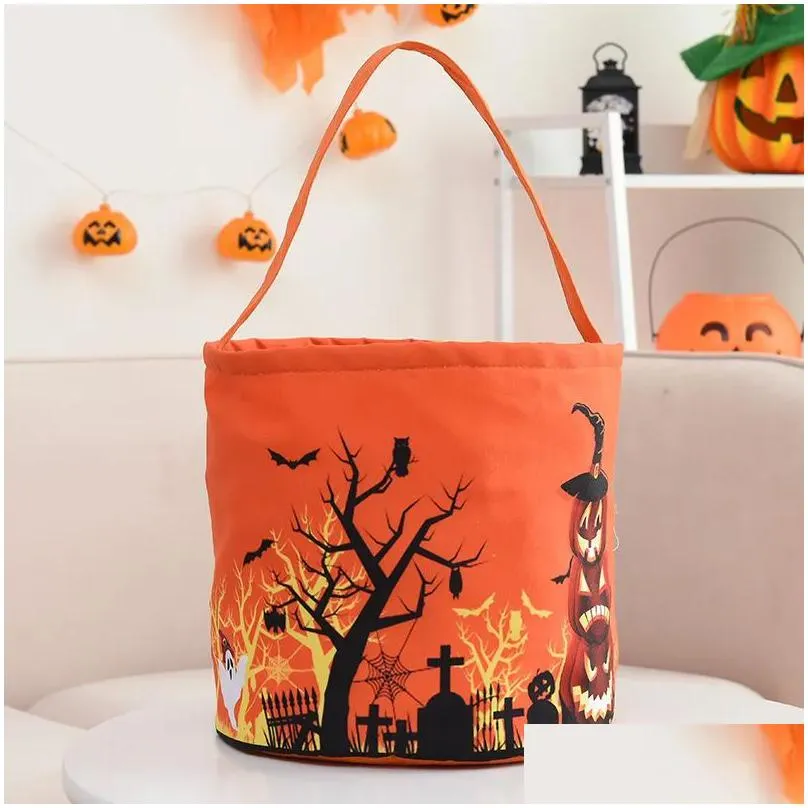 halloween candy bucket with led light halloween basket trick or treat bags reusable tote bag pumpkin candy gift baskets for kids party supplies