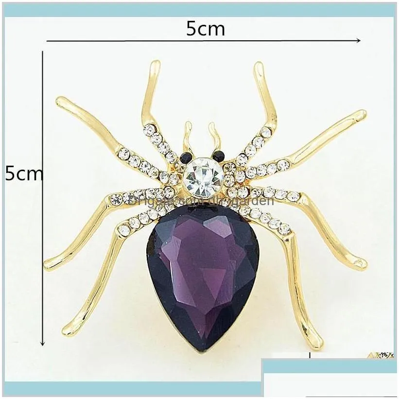 Unique Design Spider Cz Diamond Brooch Attractive Crystal Pin For Women Men Fine Jewelry Gift 9Iopx Pins Yhgd0