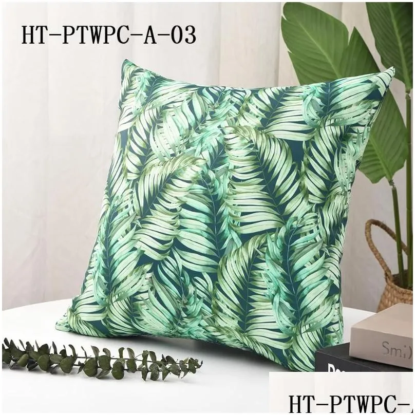 pillow case waterproof outdoor cushion cover two-sided print throw tropical decorative pillowcase for garden patio home decor