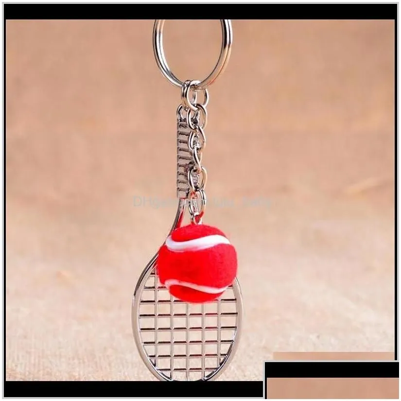 Mini Tennis Keychain Sports Style Key Chains Zinc Alloy Car Keyring Kids Toy Novel Birthday Gift Oniax Xlub7