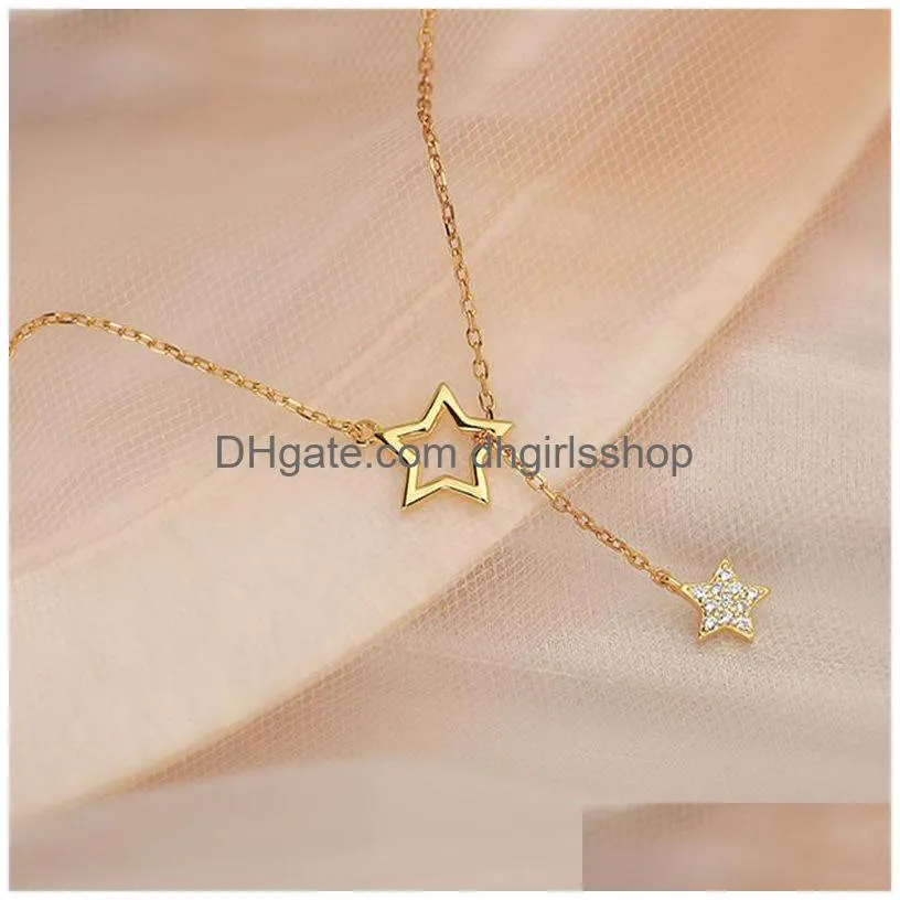 vintage multilayer crystal pendant necklace women gold color moon star horn crescent choker necklaces jewelry